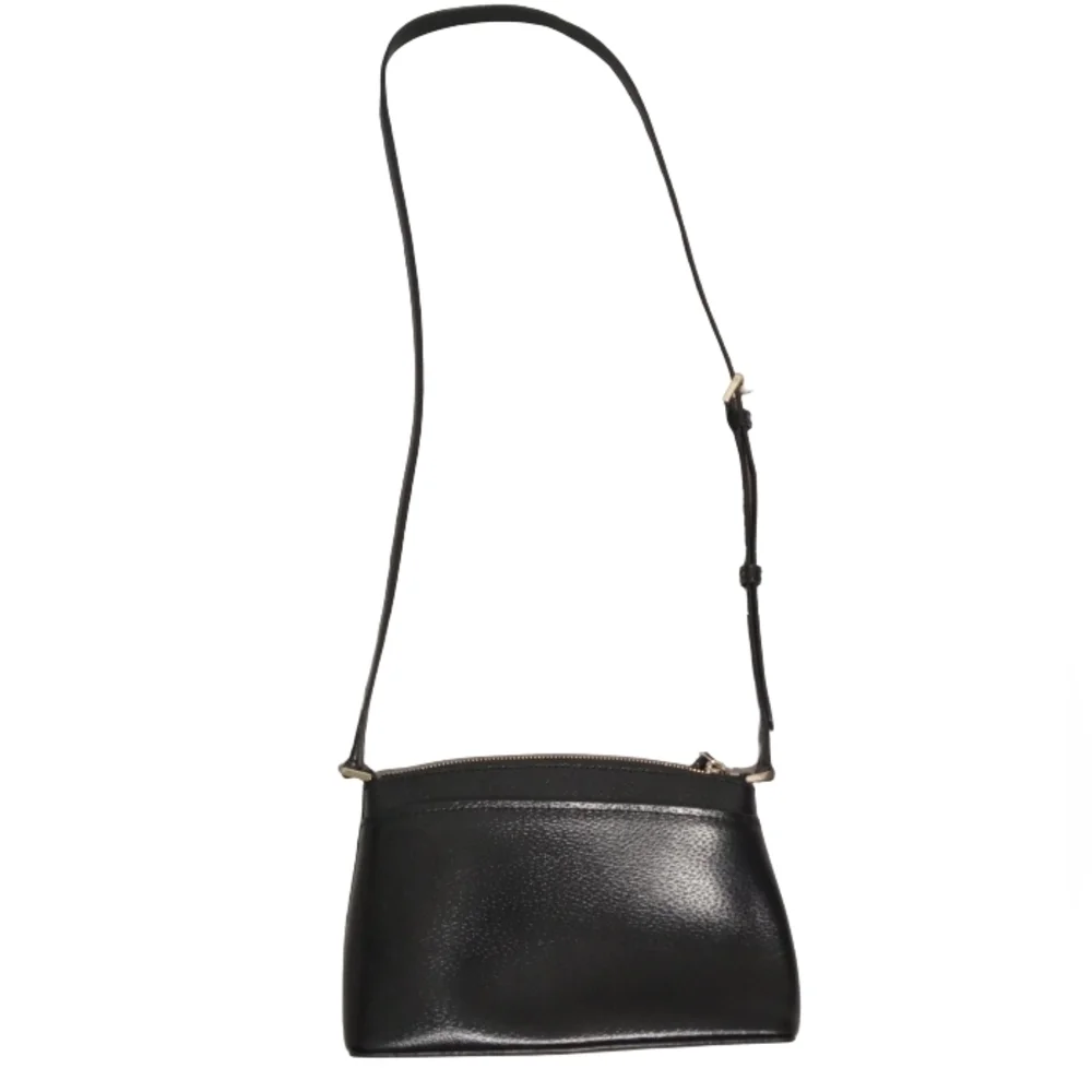 Kate Spade Jeanne Black Leather Adjustable Strap Gold Hardware Crossbody Bag